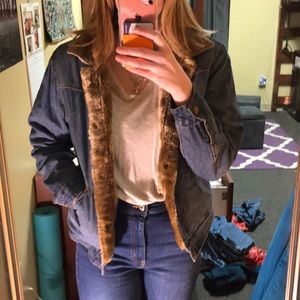 Faux fur ASOS denim jacket